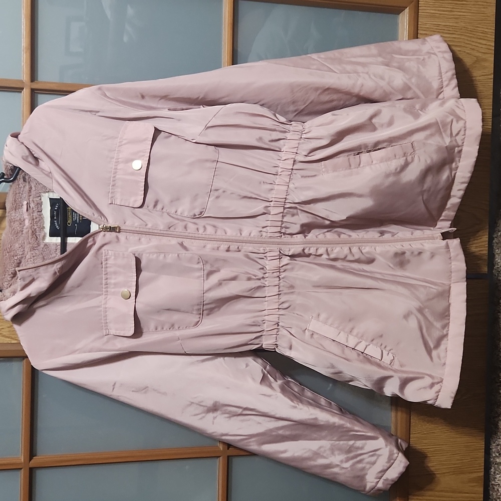 Cavalini Mauve Lightweight Hooded Jacket With Elastic Waist Size Large